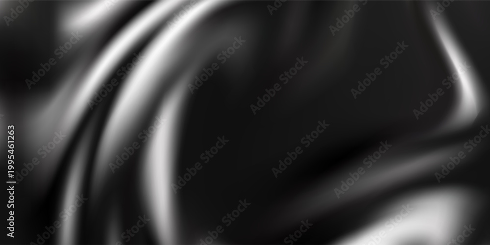 Fototapeta premium Abstract Shiny Metallic Liquid Flow Background with Chrome Silver Texture