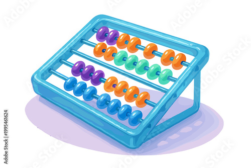 Brightly colored plastic abacus counting frame featuring multiple rows of beads used for early childhood education and mathematical learning