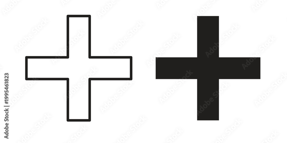 Fototapeta premium Plus icon collection on white background. Vector icon art.