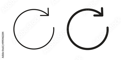 Redo icon collection on white background. Vector icon art.