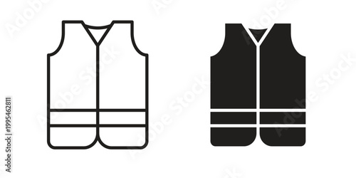 Quadro su tela Safety vest icon collection on white background. Vector icon art.