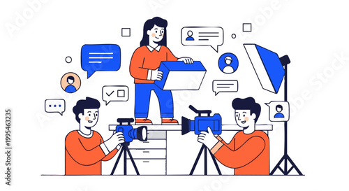 Professional Video Production Team Filming Social Media Content