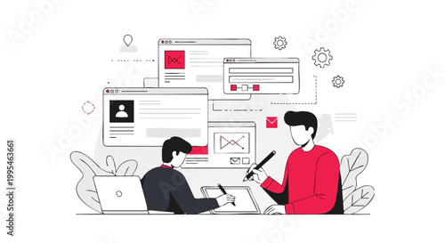 Creative Team Designing User Interface and Web Graphics