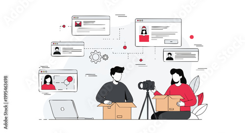 Live Product Unboxing and Social Media Content Creation Concept