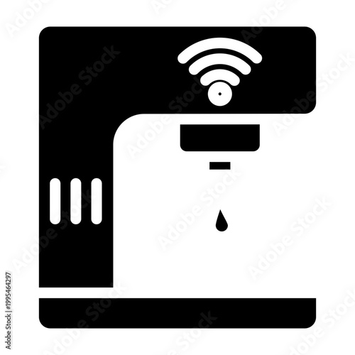 Smart Coffee Maker Vector Glyph Icon Design