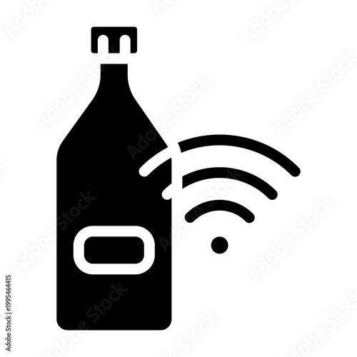 Smart Water Bottle Vector Glyph Icon Design