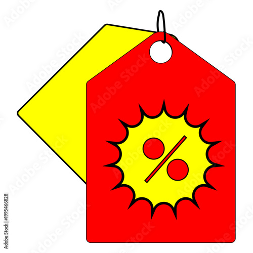 Discount offer tag icon. Shopping coupon symbol. Sale label tag with percentage sign.