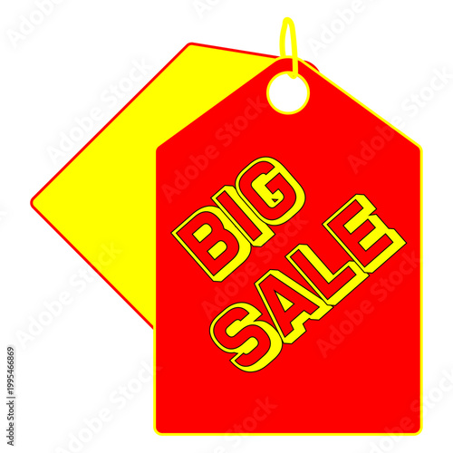 sale tag with red ribbon