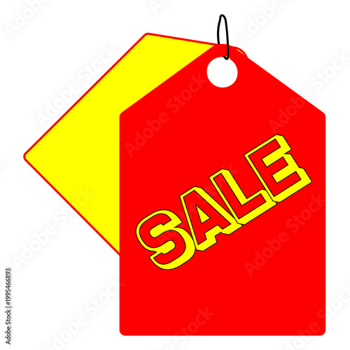 Sale label tag with percentage sign.