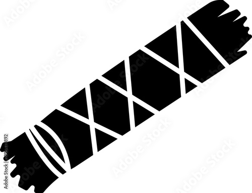 Sage smudge stick icon, bundle tied with string, showcasing natural elements and earthy tones in a serene setting, ritual elements for spiritual, used for web page mobile icons silhouettes designs