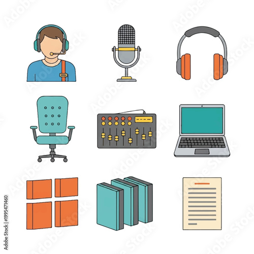 Person Wearing Headphones and Recording.