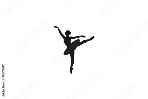 Elegant Ballerina Silhouette Dancing En Pointe