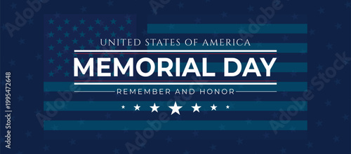 Celebration of Memorial day modern banner design template background