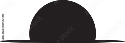 Black sun, half moon, silhouette, vector icon, eclipse symbol