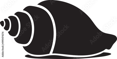 Black snail icon, shell symbol, vector illustration, simple design