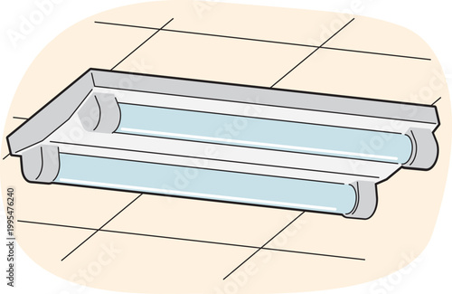 直管型LED蛍光灯が天井に設置された状態（天井あり）