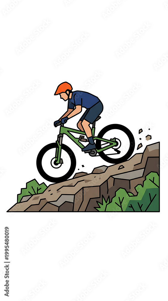 Naklejka premium man riding a bike