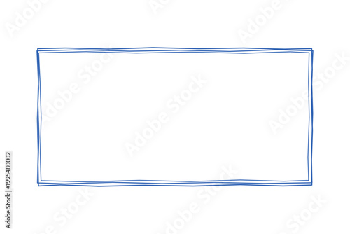 Hand-drawn blue rectangular frame border