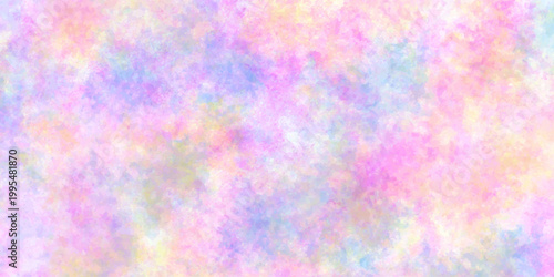 Soft pastel tie-dye pattern blending pinks, blue, and yellows in a dreamy texture. colorful watercolor background. Violet Pink Yellow Blue multicolor background wallpaper.