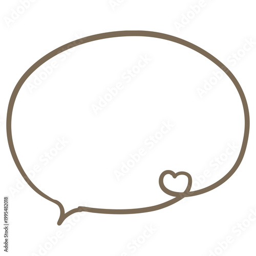 小さなハートが吹き出しについた手描きスピーチバブル｜漫画・会話用吹き出し素材