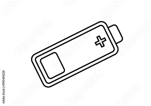 Simple battery icon with plus symbol