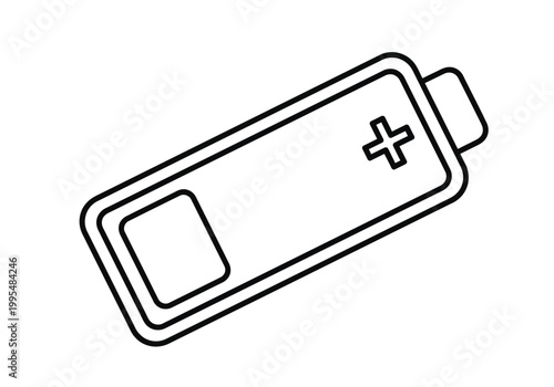 Simple battery icon with plus symbol