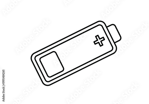 Simple battery icon with plus symbol