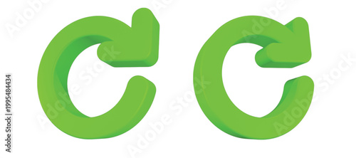 reload icon 3d render green color