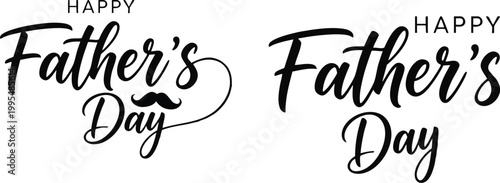 Father's day calligraphy designs with mustache accent