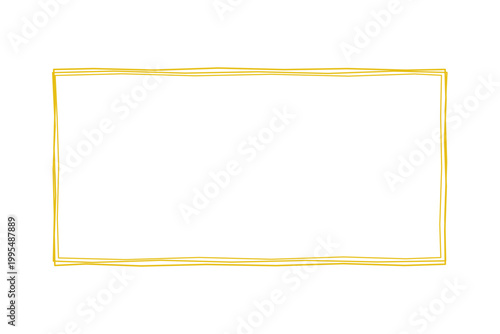 Hand-drawn yellow rectangular frame border