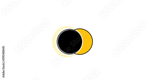 Solar Eclipse Sun Moon Overlap.