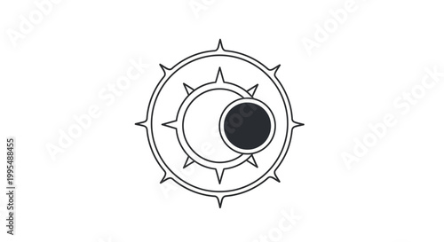 Solar eclipse symbol logo design.