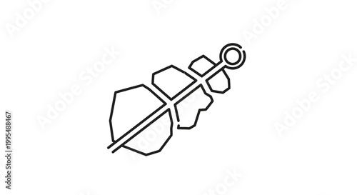 Simple line drawing of a dagger.