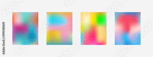 Vibrant abstract gradient background set with fluid color transitions and soft digital textures perfect for modern graphic design creative web templates and professional visual art displays today.