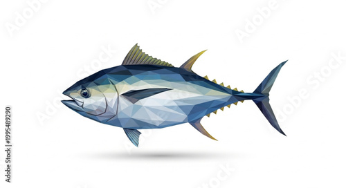 Blue Fin Tuna Fish Side View.