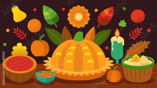 Colorful fruit and vegetable characters celebrating with musical instruments