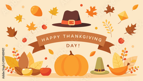 Autumn harvest celebration with pumpkins and fall decorations