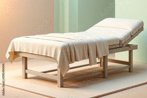 Wellness treatment bed in a serene spa therapy room