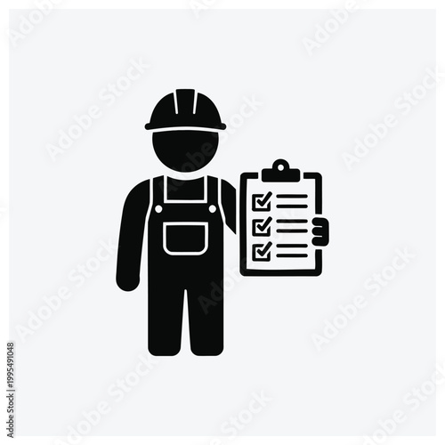 Safety inspector or quality control worker with a checklist.