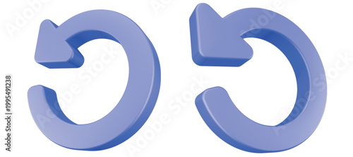 Schilderij op canvas 3D refresh or reload icon symbol
