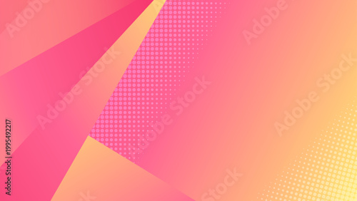 Stylish pink and peach gradient background with sharp geometric layers and modern halftone dot patterns for trendy digital art