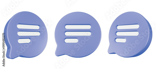 3D style speech bubble icons
