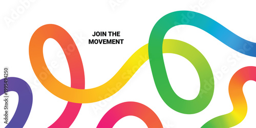 Abstract Color Line Background. Pattern Design with Gradient Graphic Shapes. 3D Vector Dynamic Waves. Modern Rainbow Ribbons