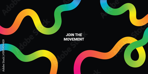 Abstract Gradient Lines with Background Pattern. Vector Organic Wavy Shapes. Color Squiggle Design Elements. Swirl Modern Graphic