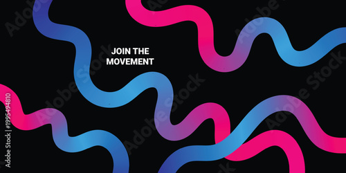 Abstract Gradient Lines with Background Pattern. Vector Organic Wavy Shapes. Color Squiggle Design Elements. Swirl Modern Graphic