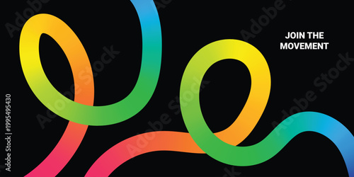 Abstract Gradient Lines with Background Pattern. Vector Organic Wavy Shapes. Color Squiggle Design Elements. Swirl Modern Graphic