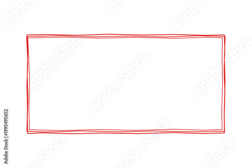Hand-drawn red rectangular frame border