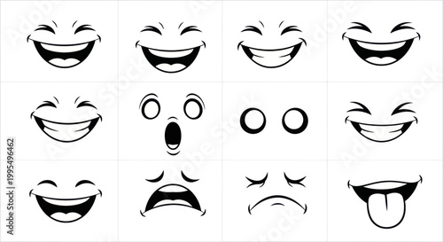 Collection of Various Funny Emoticon Faces.