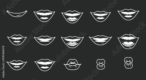 Various Lips and Mouth Illustrations.