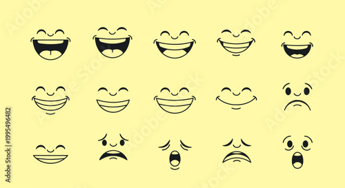 Collection of various emoticon faces.
